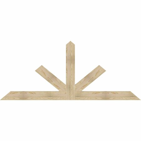 Ekena Millwork Saratoga Rough Sawn Timber Gable Bracket, Douglas Fir, 96"W x 40"H x 2"D x 6"F, 10/12 Pitch GBW096X40X0206SAR00RDF
